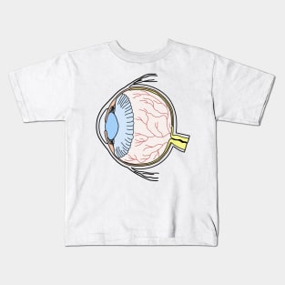 Colorful Eyeball Line Art Large Kids T-Shirt